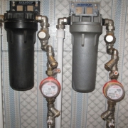 Установка счетчиков и
фильтров грубой очистки